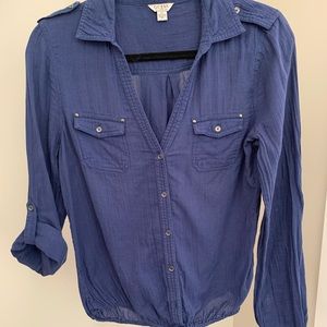 Guess Button up Top - Gorgeous Blue